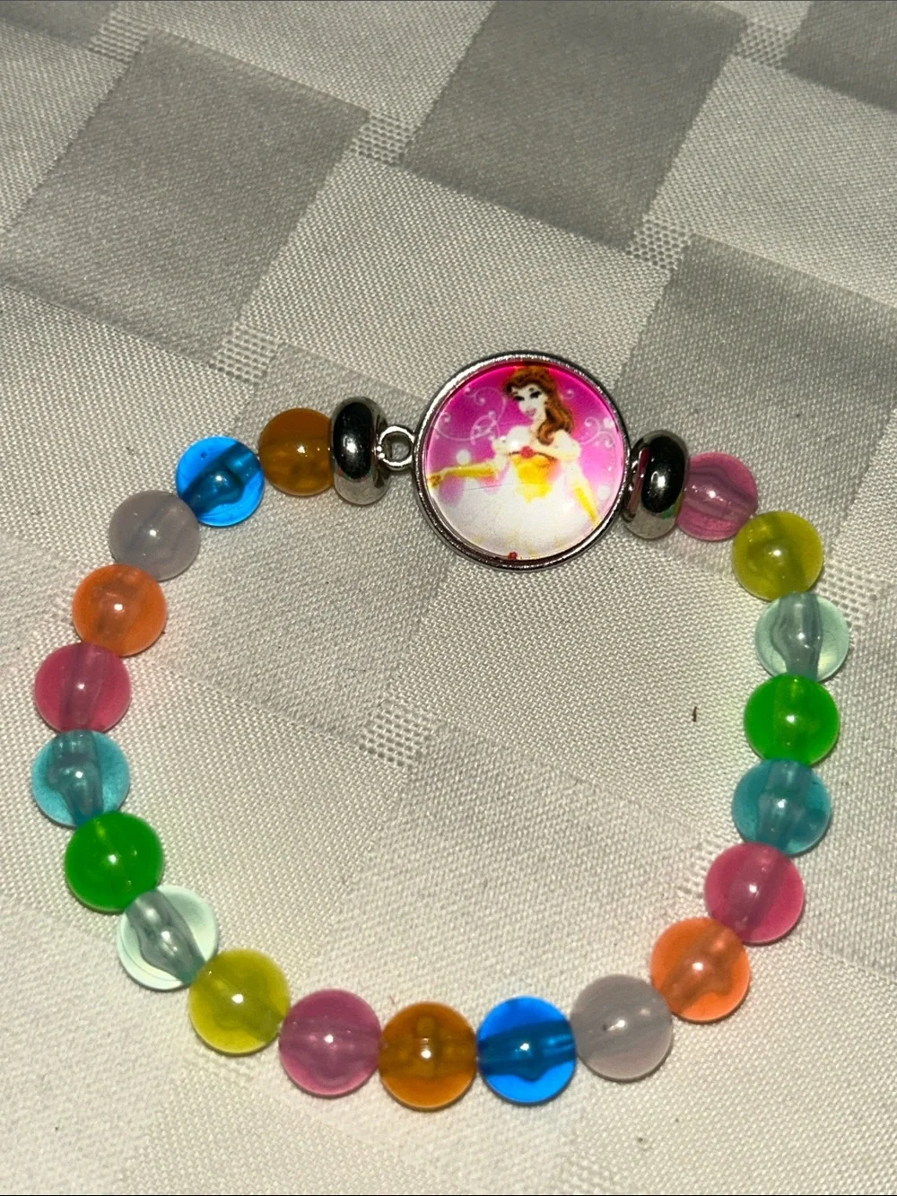 Snow White and Belle  Bead Stretch Bracelets — Multicolor